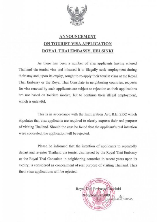 Tourist visa warning announcement Helsinki 20091019.jpg