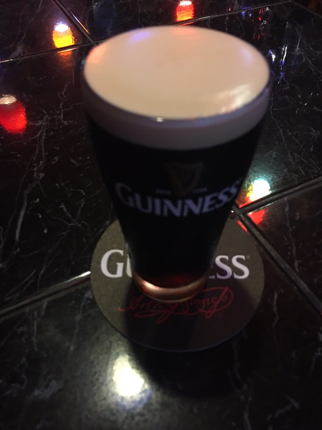 Pattaya Thailand Pint Of Beer Served At Guinness Brewery Stock