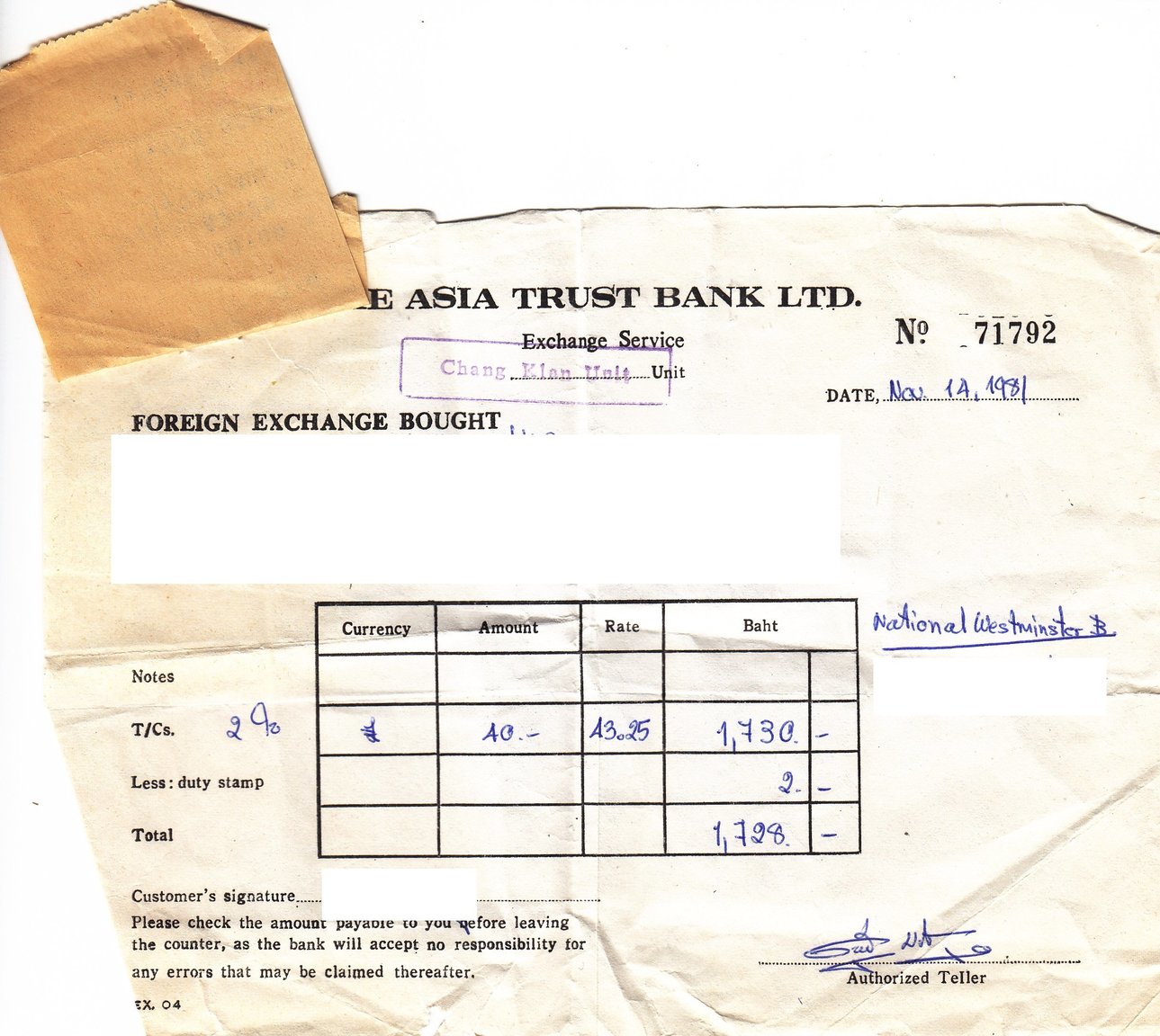 PATTAYA EARLY EIGHTIES exchange rate .jpg