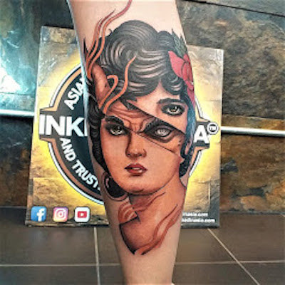 6. Lady Neo Traditional Face Tattoo At Inked In Asia Tattoo Studio Patong Phuket Thailand.jpg