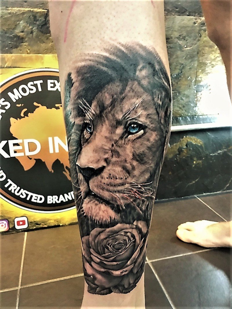Shading done on my Singha (Thai Lion). Done by James Cumberland at  Salvation Tattoo in Richmond, VA. : r/tattoos