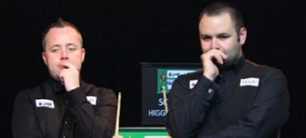Snooker John Higgins and Stephen Maguire of Scotland.PNG