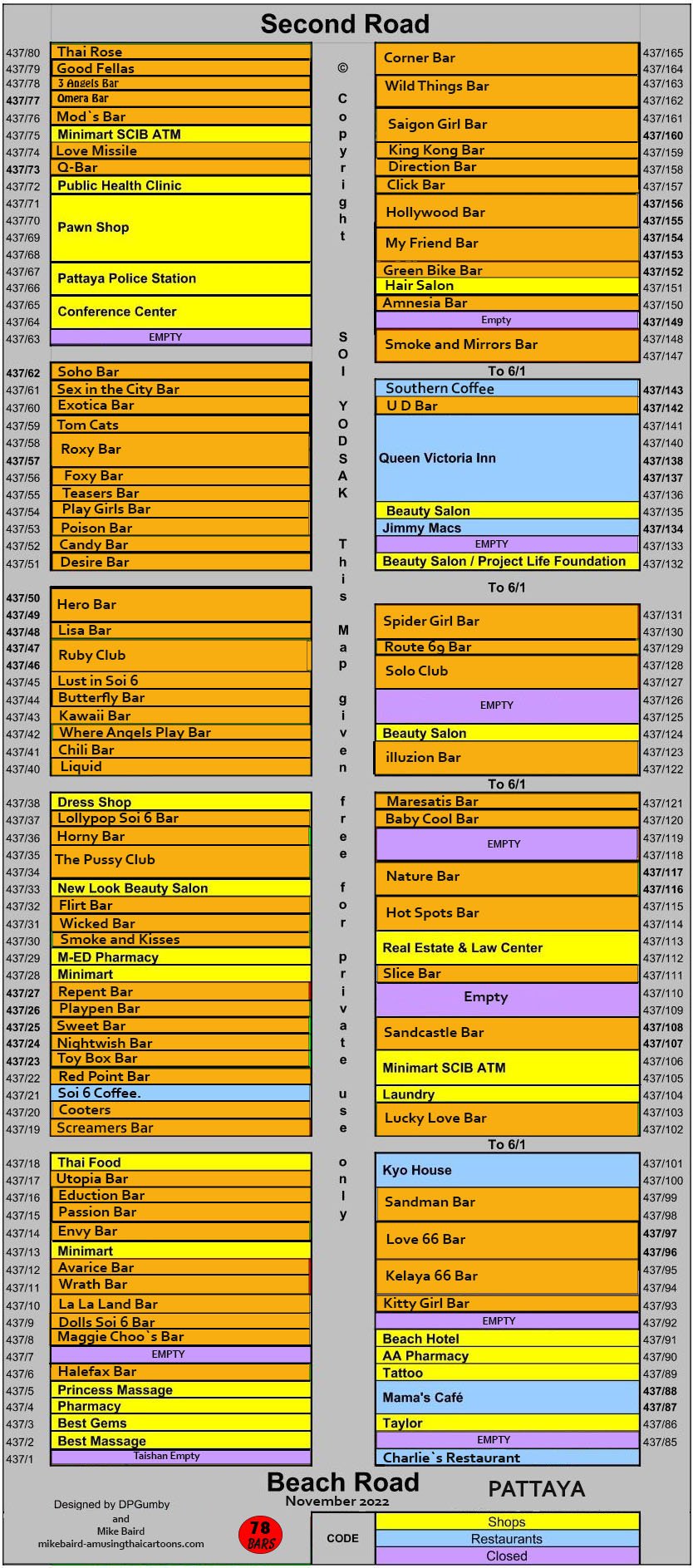 Soi 6 PATTAYA NEW MAP Shows 78 OPEN BARS Pattaya Thailand   1863787681 MapSoi6November2022 .445f3d684751467777644c2af05d05db 