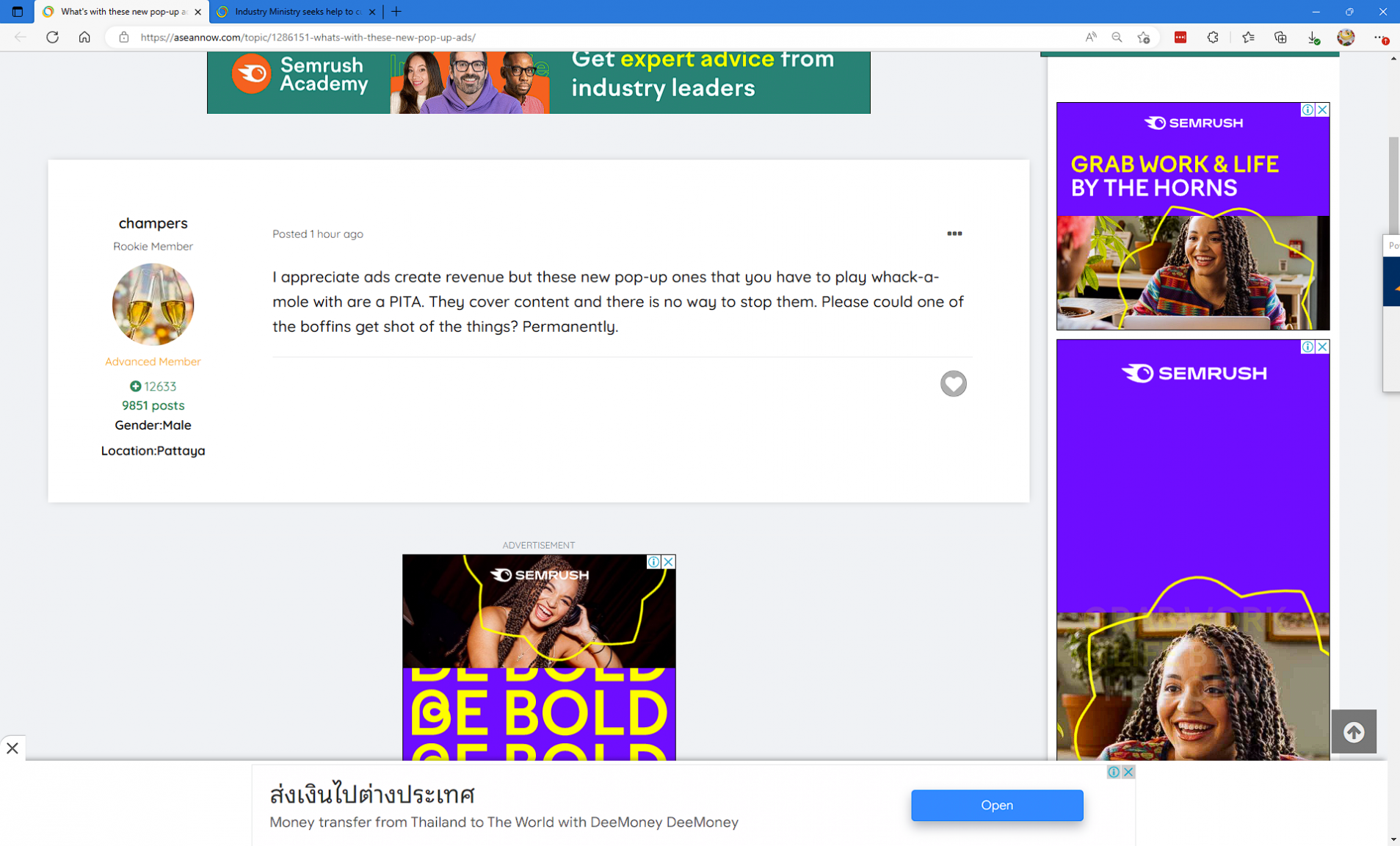 What's With These New Pop-up Ads? - Forum Support Desk - Thailand News 