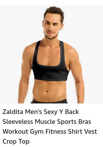 Zaldita Men's Sexy Y Back Sleeveless Muscle Sports Bras Workout