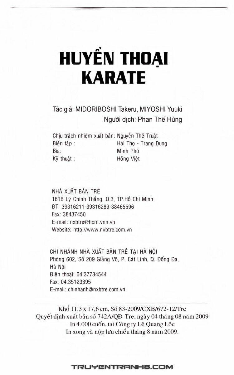 Huyền Thoại Karate Chapter 1 - Next Chapter 2