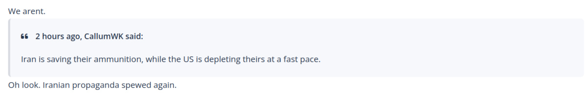 Irans weapons kept in reserve