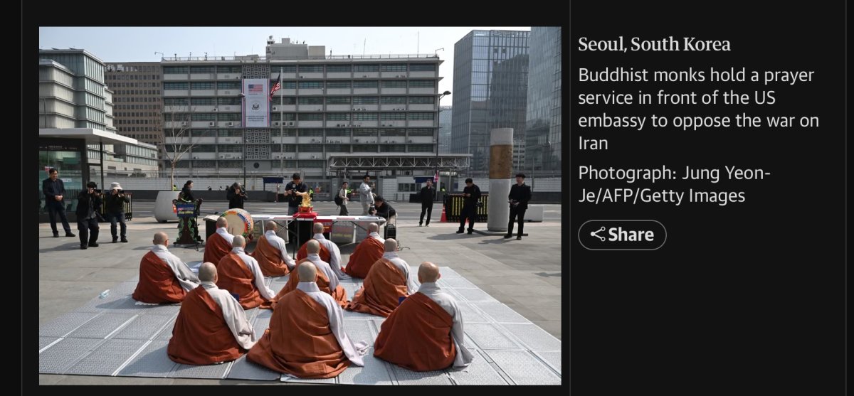 Korea: Buddhist monks protest Iran war