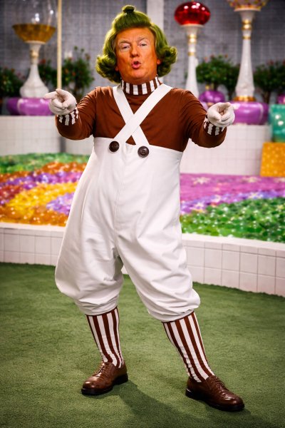Trump as Oompa-Loompa in candy factory (1).jpg