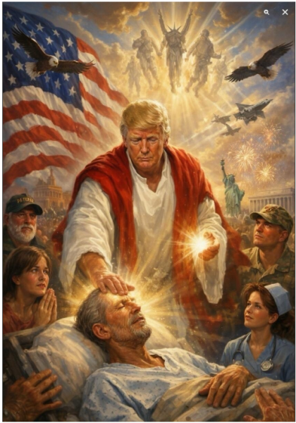 Trump posts himself as Jesus