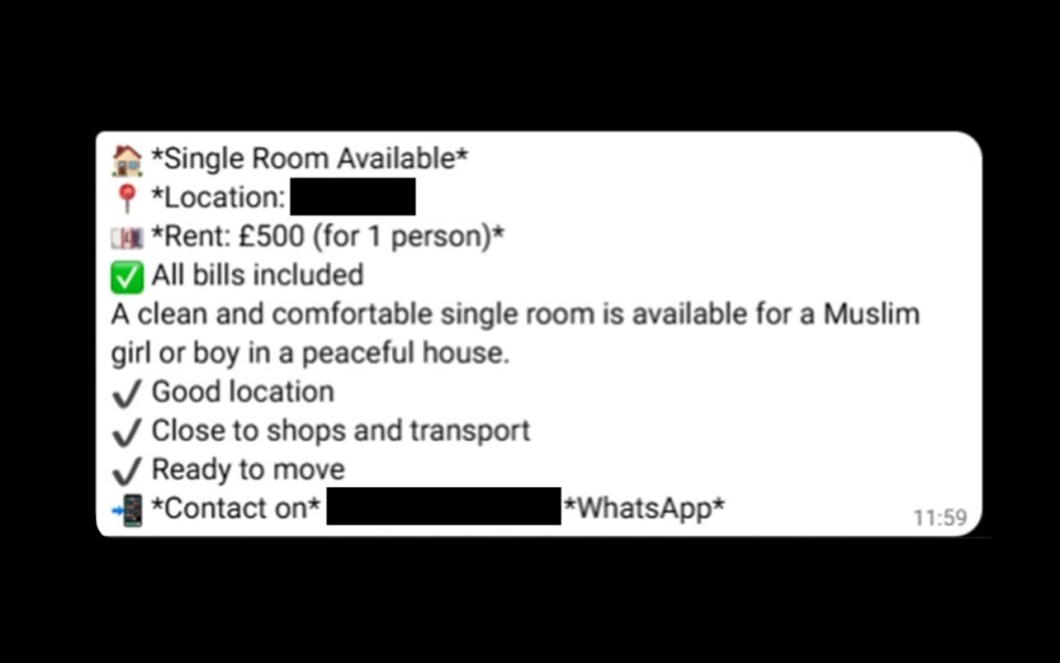 ‘Muslims only’ rentals — illegal listings spark equality row