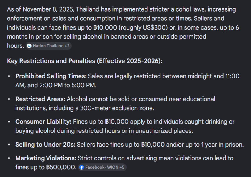 Thailand Introduces New Alcohol Rules Nationwide