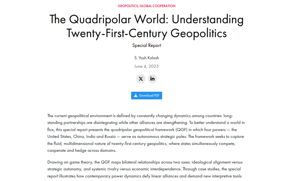 Should we institute a quadripartite division of our world…?