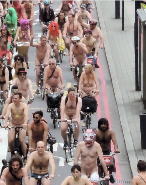 naked bike ride in london takes place