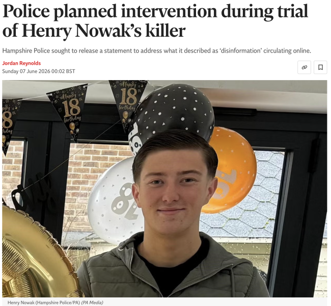 Hampshire Police try to intervene in the Nowak trial