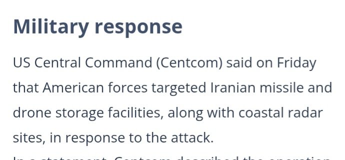 US Strikes Iranian Targets After Cargo Ship Attack