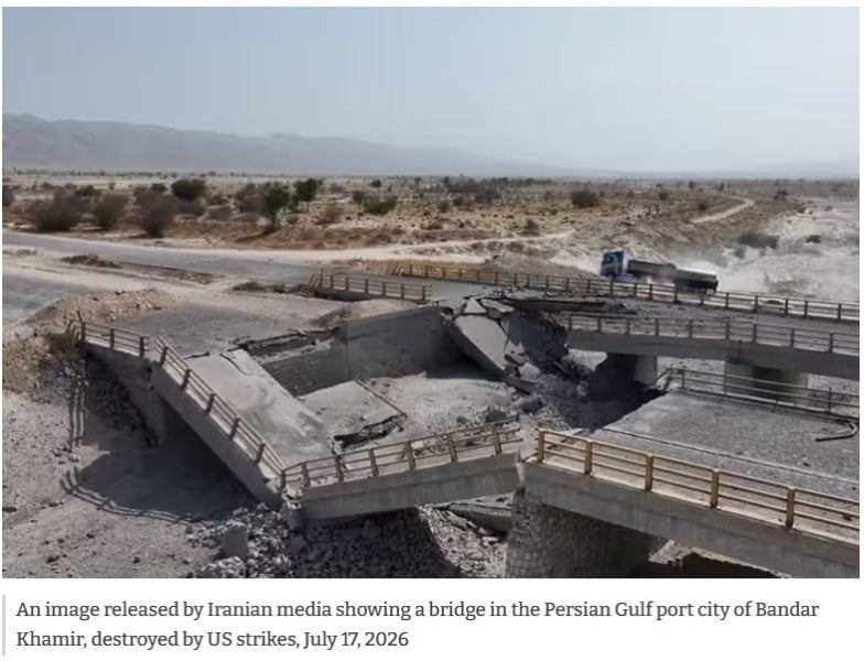 Trump raises the stakes with a 'bridge-for-ship' warning to Iran