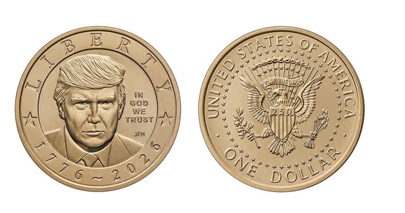 new dollar coin with trumps mug on it