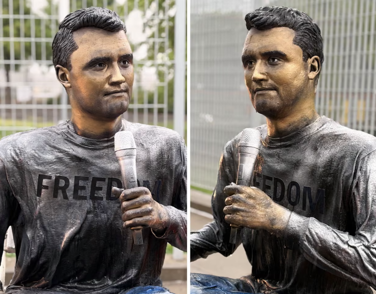 Sculptor's $100K Charlie Kirk statue fails to attract buyers