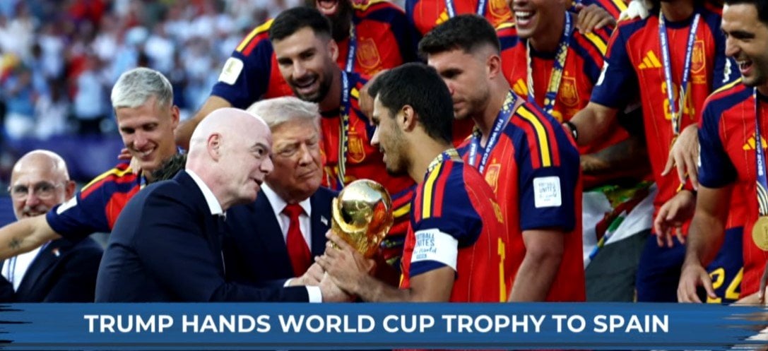 Trump hijacks Spain's World Cup glory, awkward scenes