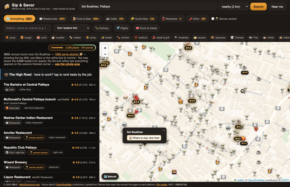 I mapped Pattaya's bars soi by soi. Tell me what I got wrong
