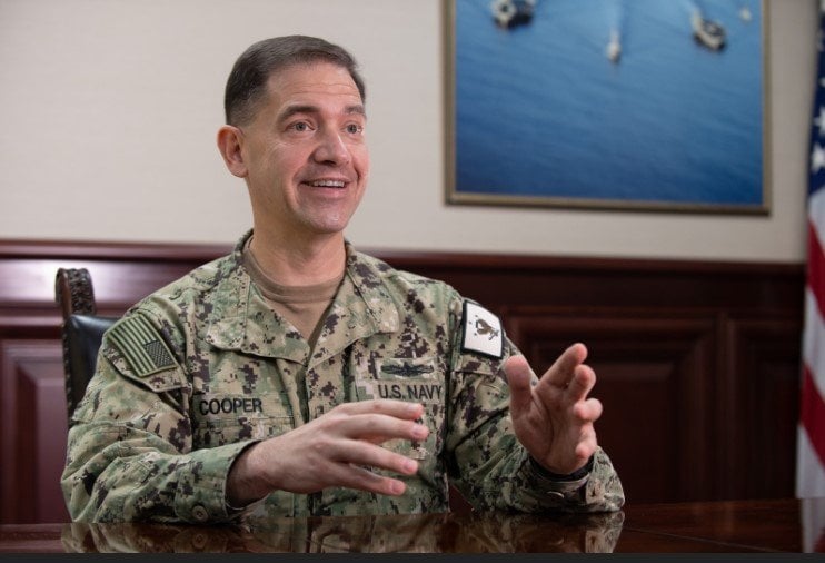 Commander Brad Cooper visits USS Abe Lincoln  mental health concerns
