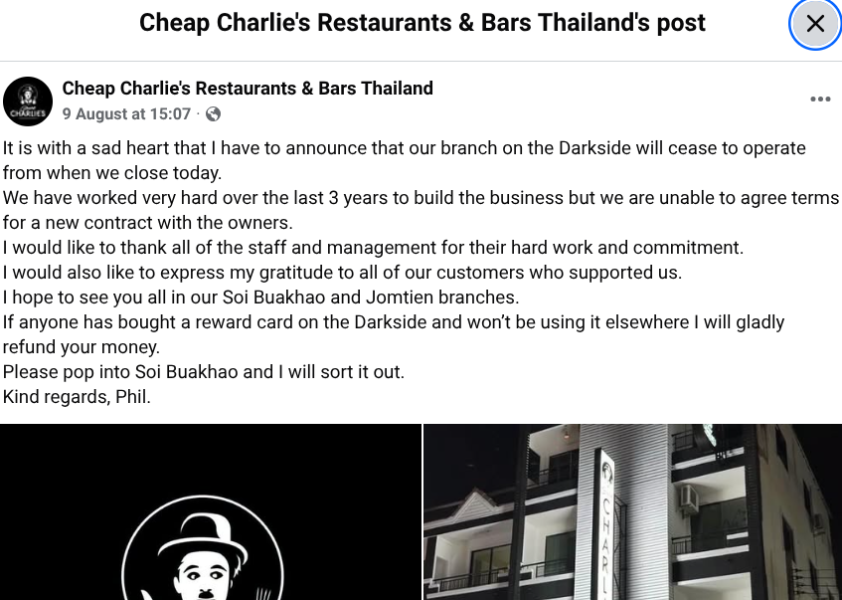 Cheap Charlies Dark Side Closing....