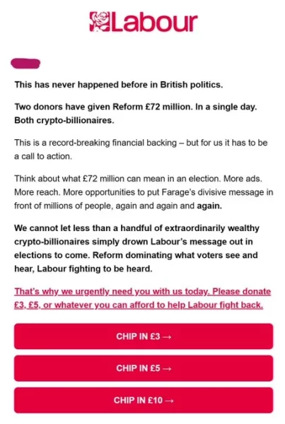 Reform UK Gets Record £36m Donation From Crypto Tycoon