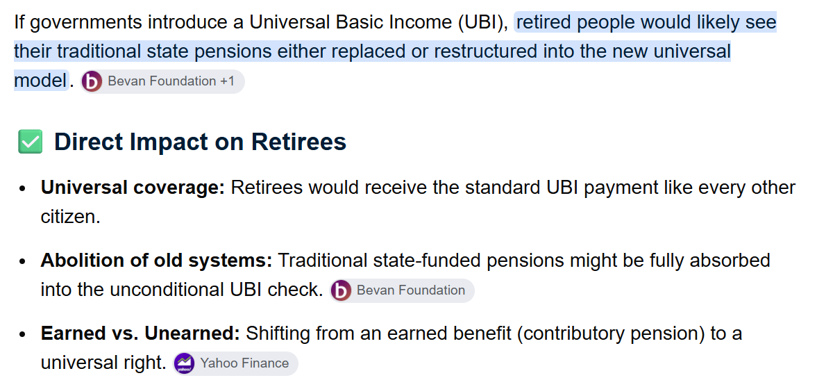 AI impact on funding old age pensions of first world retired expats